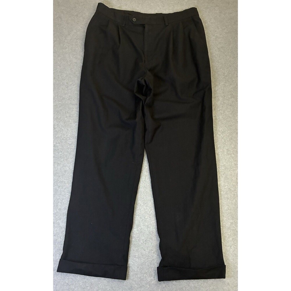 Women’s Lauren Ralph Lauren Black Cropped Dress Pants Cuffed Wide Leg 30x27